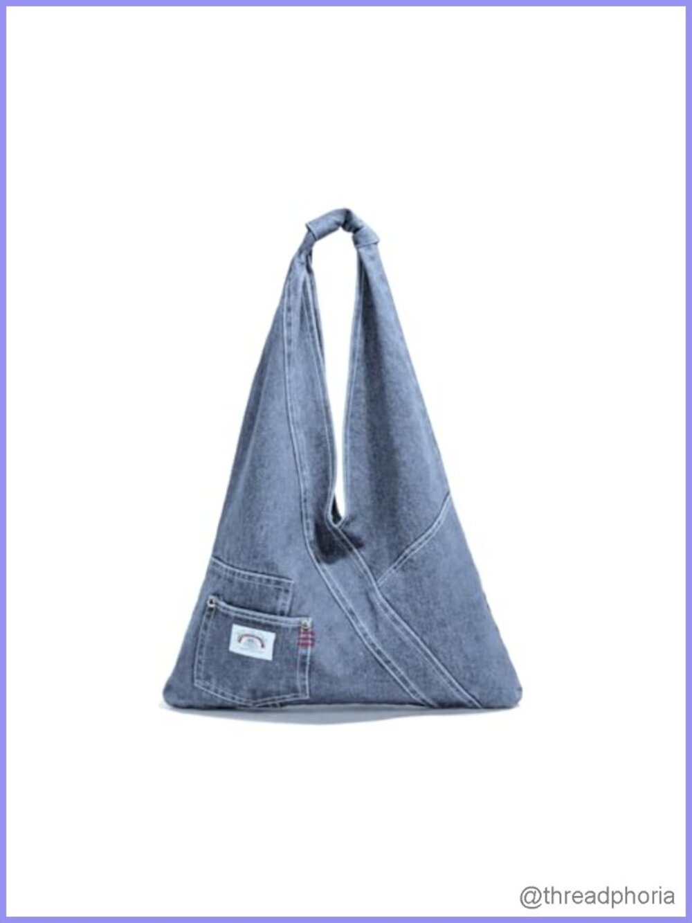 Denim Tote Bag Foldable Shoulder Handbag Large Capacity Jean Purse